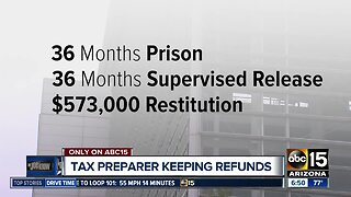 Tax preparer keeping refunds, sentenced to prison