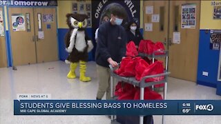 Students give blessing bags to homeless