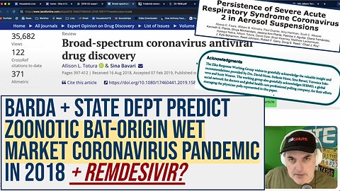 BARDA + State Dept predict zoonotic bat-origin wet market coronavirus pandemic in 2018 + REMDESIVIR?