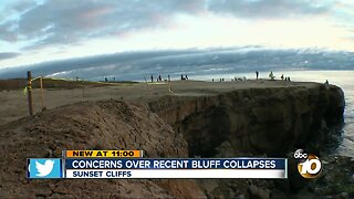 Section of Sunset Cliffs cordoned off after collapse