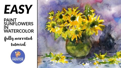 Painting Sunflowers In Watercolour