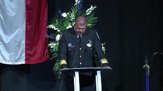 Southport police Chief Thomas Vaughn delivers emotional tribute to Lt. Allan: "I didn't lose an officer, I lost a friend"