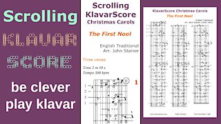 The First Noel, English Traditional. Arr. by John Stainer, Scrolling KlavarScore Sheet Music.