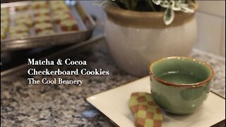 Matcha Cocoa Checkerboard Cookies