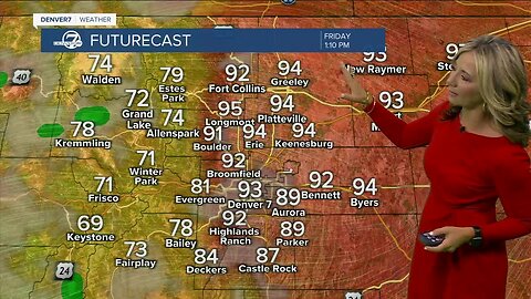 More 90s and a few afternoon thunderstorms for the Denver metro area