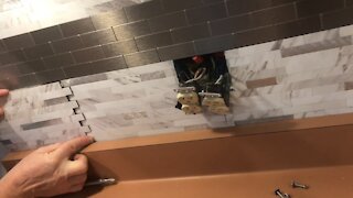 how to INSTALL peel & stick “backsplash tiles”