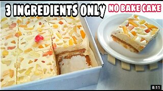 Graham Fruit Cocktail Cake | 3 Ingredients Only | No Bake Cake