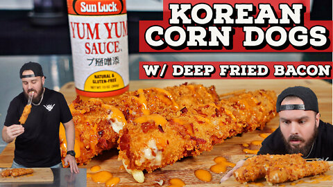 Korean Corn Dog With Deep Fried Bacon