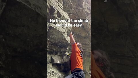Free solo climber freaks out at worst possible moment #biggestfear #fyp #funny #climbing #outdoors