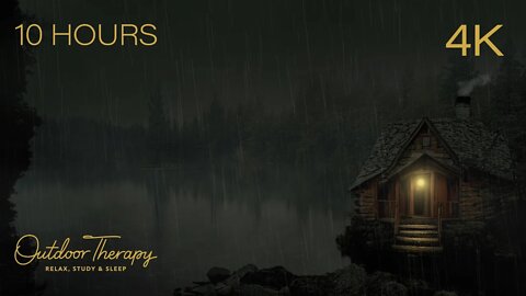 Stormy Rainy Night in a Cozy Little Cabin 4K | Thunder & Rainstorm Ambience | Relax | Study | Sleep