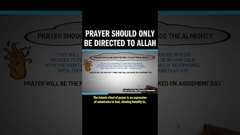 Prayer Should Only BE DIrected to Allah