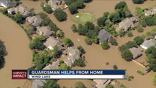 Local Coast Guard member volunteering time dispatching Harvey rescue crews