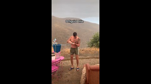 Offgrid Shower in the Rain
