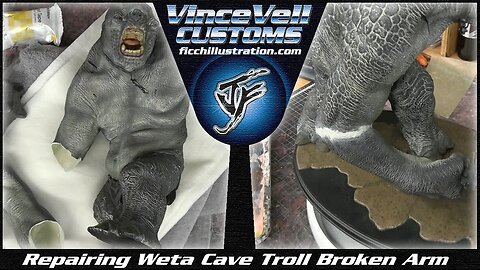 Repairing Hollow Broken Arm on Weta Cave Troll LOTR Statue