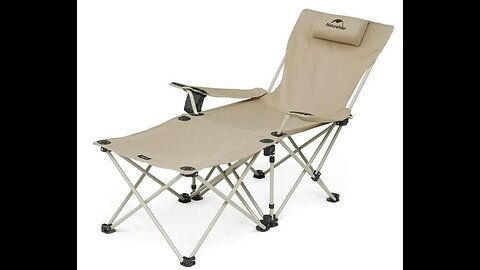 Naturehike Foldable Reclining Chair with Attached Table: 4-in-1