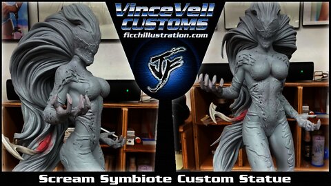 Scream Symbiot Custom Statue from Sideshow Black Widow