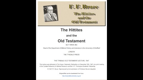 The Hittites and the Old Testament, By Frederick Fyvie Bruce chapter 3