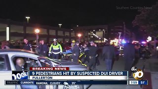 9 pedestrians hit by suspected DUI driver