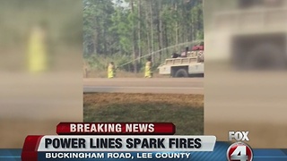 Buckingham power lines go down and spark fire