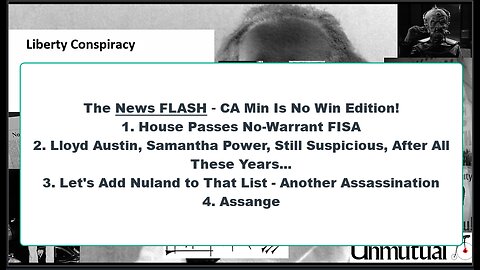 Liberty Conspiracy LIVE 4-12-24! FISA Fury! Ukraine Drain, Assange Reflections, Fascism!