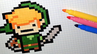 how to Draw Kawaii Link - Hello Pixel Art by Garbi KW