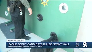 Eagle Scout candidate builds 'scent wall' to help train K9's