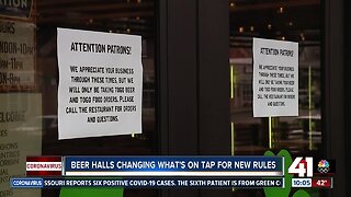 Beer halls changing what's on tap for new rules