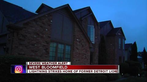 Former Detroit Lion Luther Blue's West Bloomfield home struck by lightning