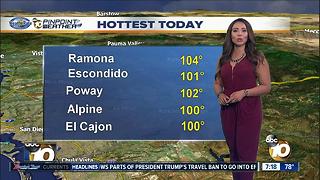 10News Pinpoint Weather with Meteorologist Angelica Campos