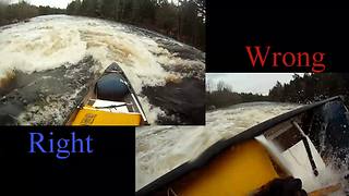 Right vs. Wrong way to run a waterfall in a canoe
