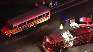 1 hospitalized from crash involving school bus near West Palm Beach