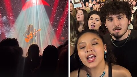 Guy gets accidentally recorded at the concert and his reaction is hilarious