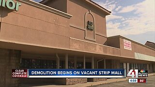 Demolition begins on vacant strip mall