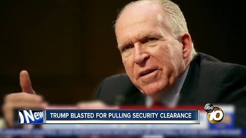 Trump blasted for pulling security clearance