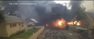 Helmet footage shows firefighters battling California fires