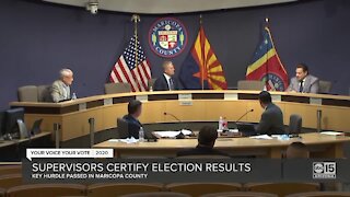 Maricopa County Board of Supervisors certify election results