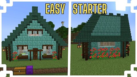 How To Build An Easy Prismarine Survival Starter House | Minecraft Simple Tutorial
