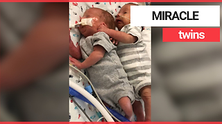 Twins born at 28 weeks return home after defying the odds to survive