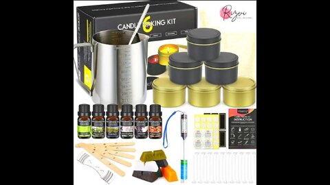 DIY Candle Making Kit with Large Candle Making Spilling Pot, Colored Tins, Wicks, Dyes,