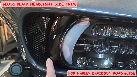 Gloss Black Headlight Side Trim For Harley Davidson Road Glide