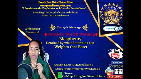 Prophetic Word & Warning Blasphemy Detained by what Entertains You- Weights that Beset