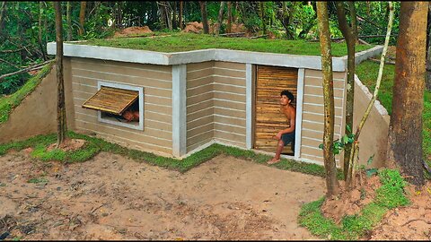 25Days Build Underground Villa with Grass Roof