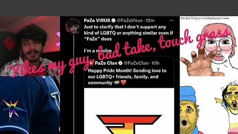 Twitter and Kotaku OUTRAGED over rainbow BLT flag refusal of Faze Virus player, NO BLT for him!