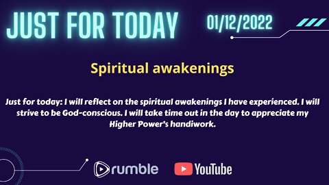 Just for Today - Spiritual Awakenings - 1-12