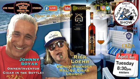 "Forbidden Johnny" Soyak (CITB) and Rick Loehr, Malibu Cigar Lounge, join the crew.
