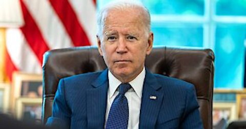 Biden blasts elevator music to drown out shouting reporters as he walks off fake White House set