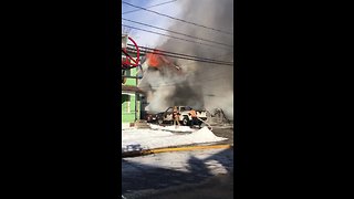 VIDEO: Crews battle house fire in Akron