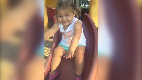 "Toddler Girl Gets Stuck on Playground Slide"