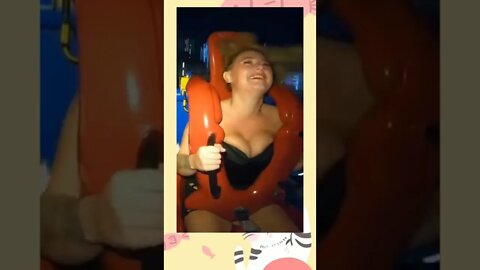 slingshot ride girl falls out / slingshot rider girl part 22 #shorts