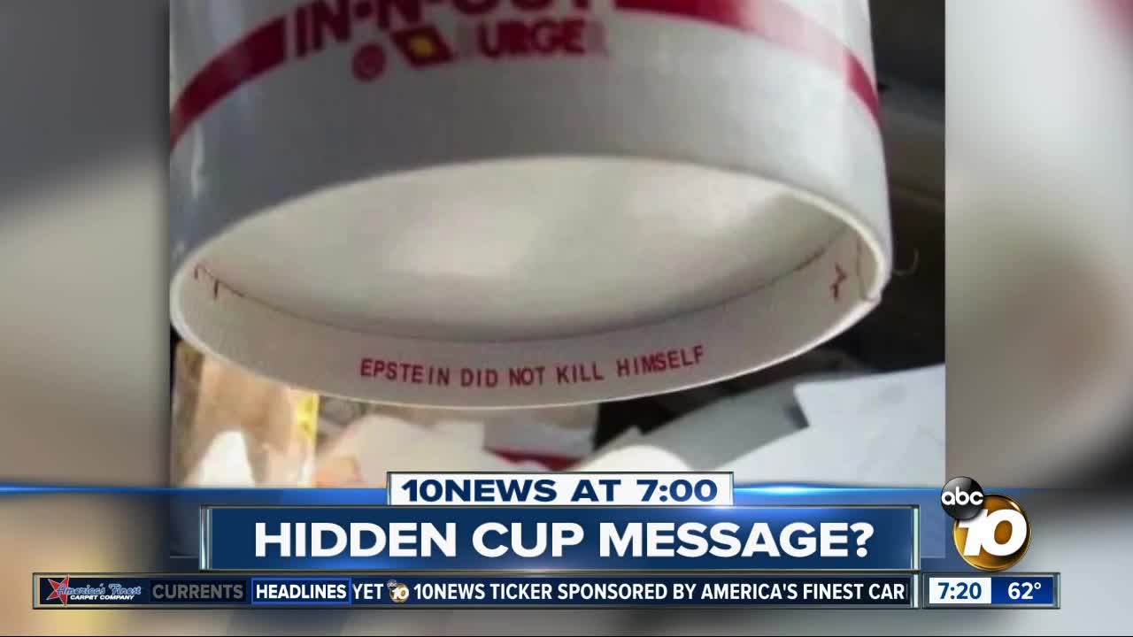 In-N-Out cup has Epstein death message?